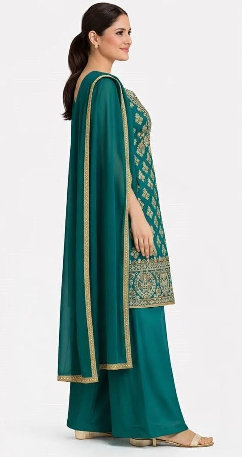 Manyata Palazzo & Dupatta Set Embroidered Kurta