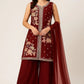 Manyata women Silk Embroidery Suit Plazzo Dupatta Set Embroidered Kurta